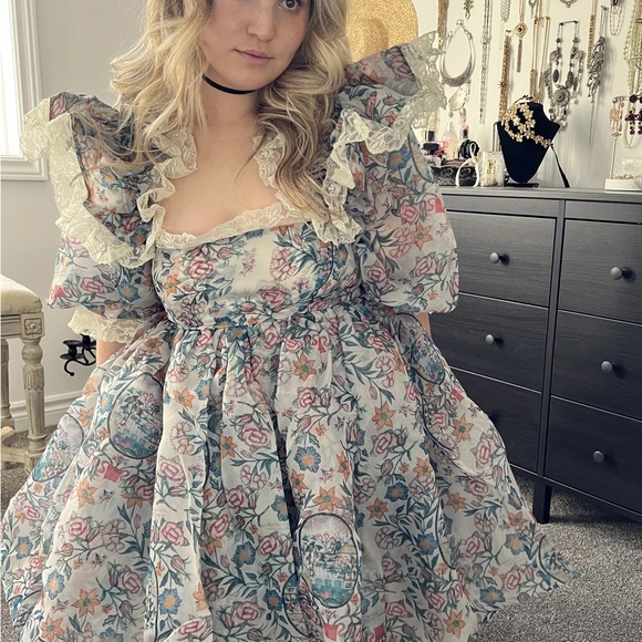 Selkie Sugarfrill Dress In Lamour Print - Picture 2 of 7